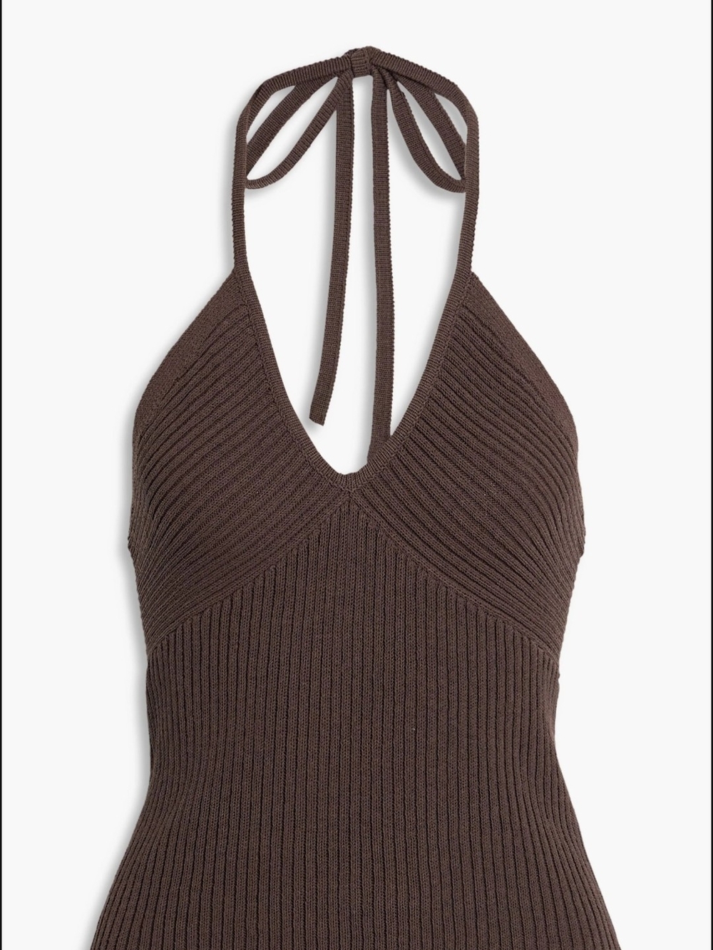 Vince Brown Ribbed Halter Knit Camisole